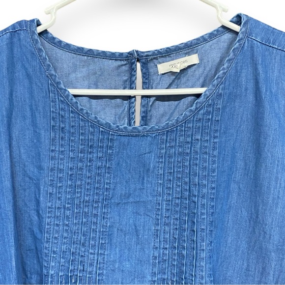 Sleeveless Denim Ruffle Top XXL - Picture 2 of 5
